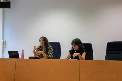 Virginia Díez durante su presentación. Foto de Carlos Algarra.